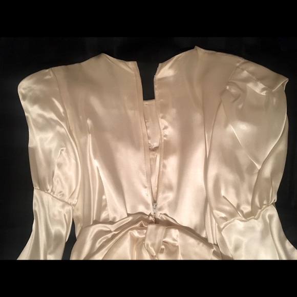 Pearl White Satin Child Holy Communion Dress - Picture 6 of 8